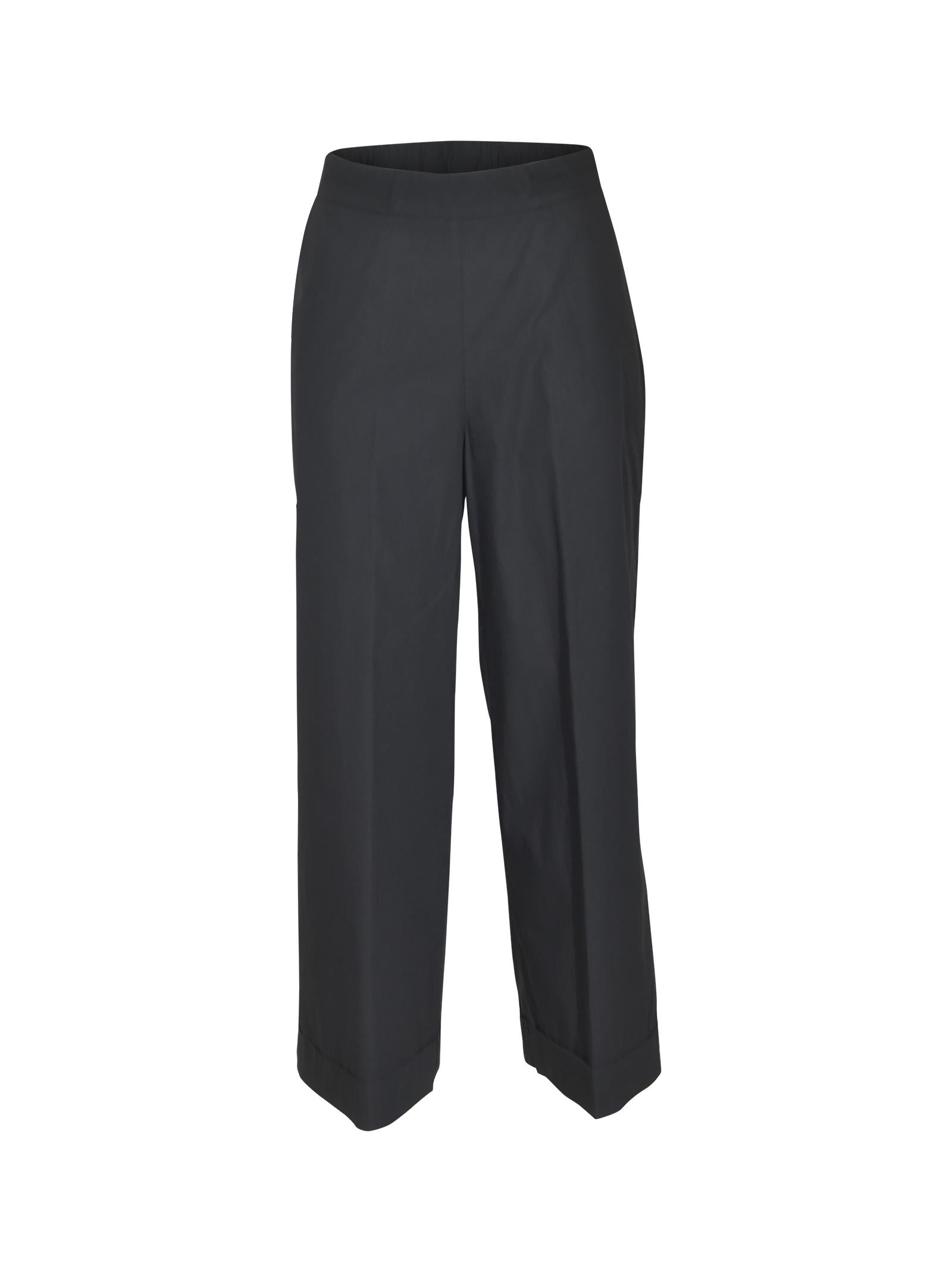 pantaloni kirk gamba larga caviglia con risvolto 