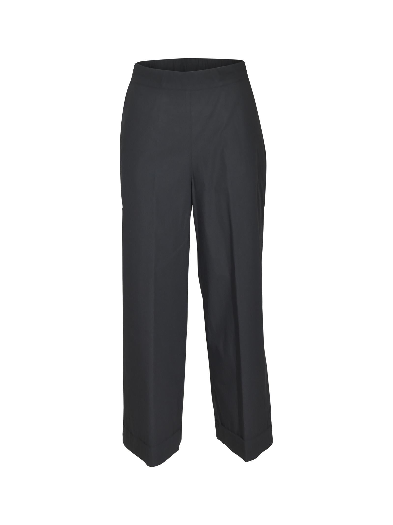 pantaloni kirk gamba larga caviglia con risvolto 