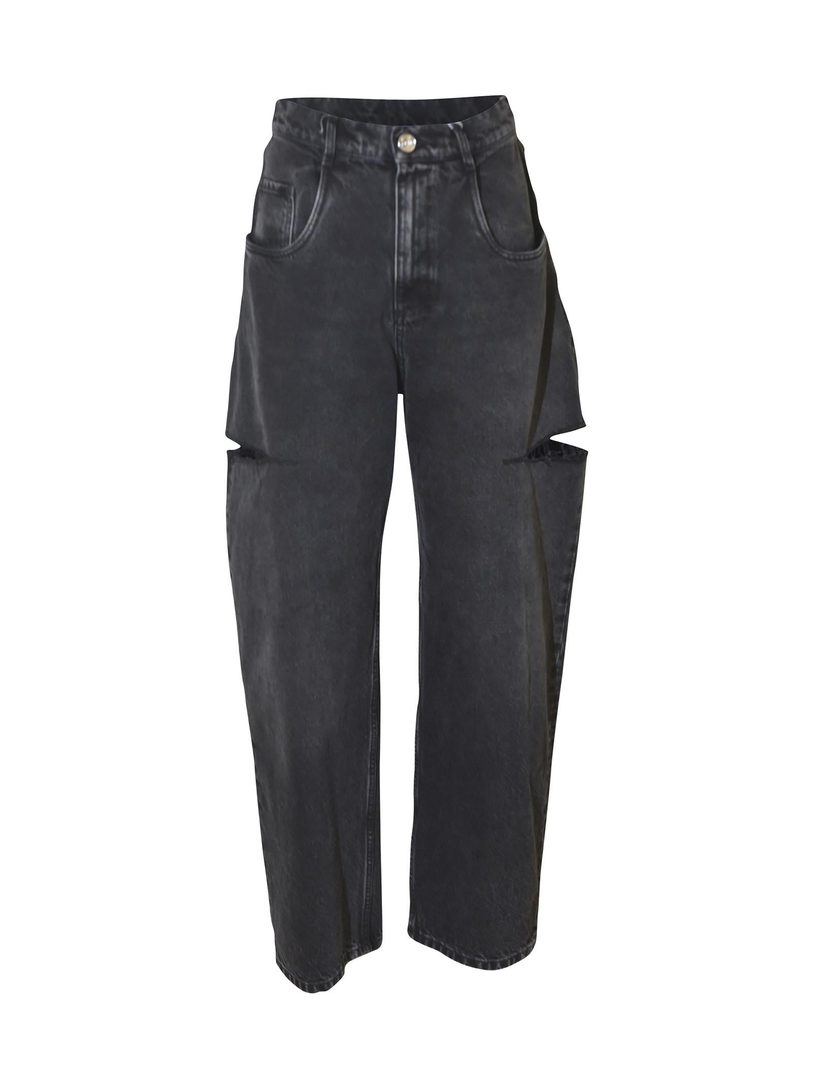 jeans con tagli laterali 