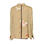 giacca kimono  doppiopetto spacco schiena fondo chiaro 