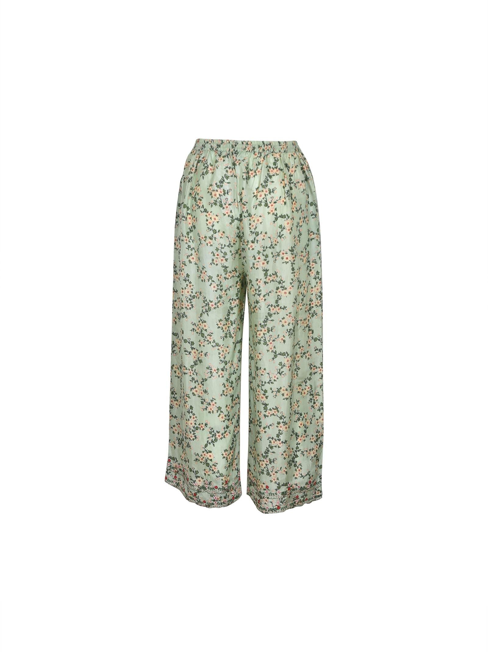 pantaloni elastico gamba larga 