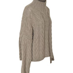 maglia collo alto trecce over crop 
