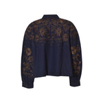 camicia con manica ampia e ricami 