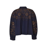 camicia con manica ampia e ricami 