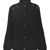 giacca maglia collo alto costa 