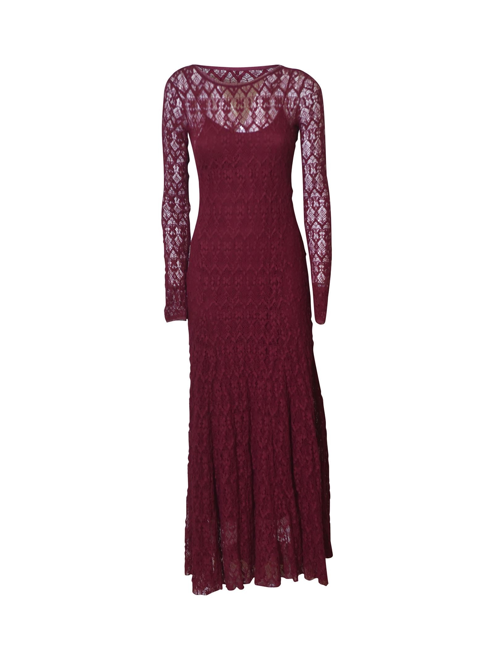 abito m/l con sottoveste pizzo stretch 