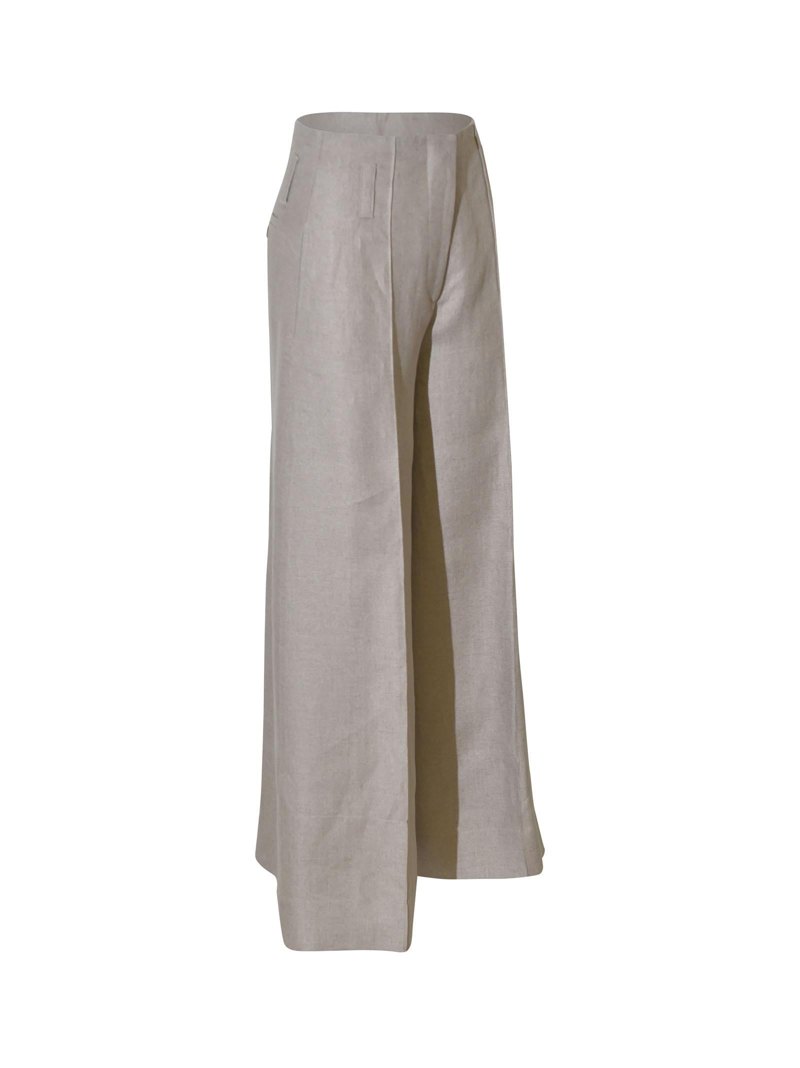 pantaloni oriana gamba larga piega cucita 