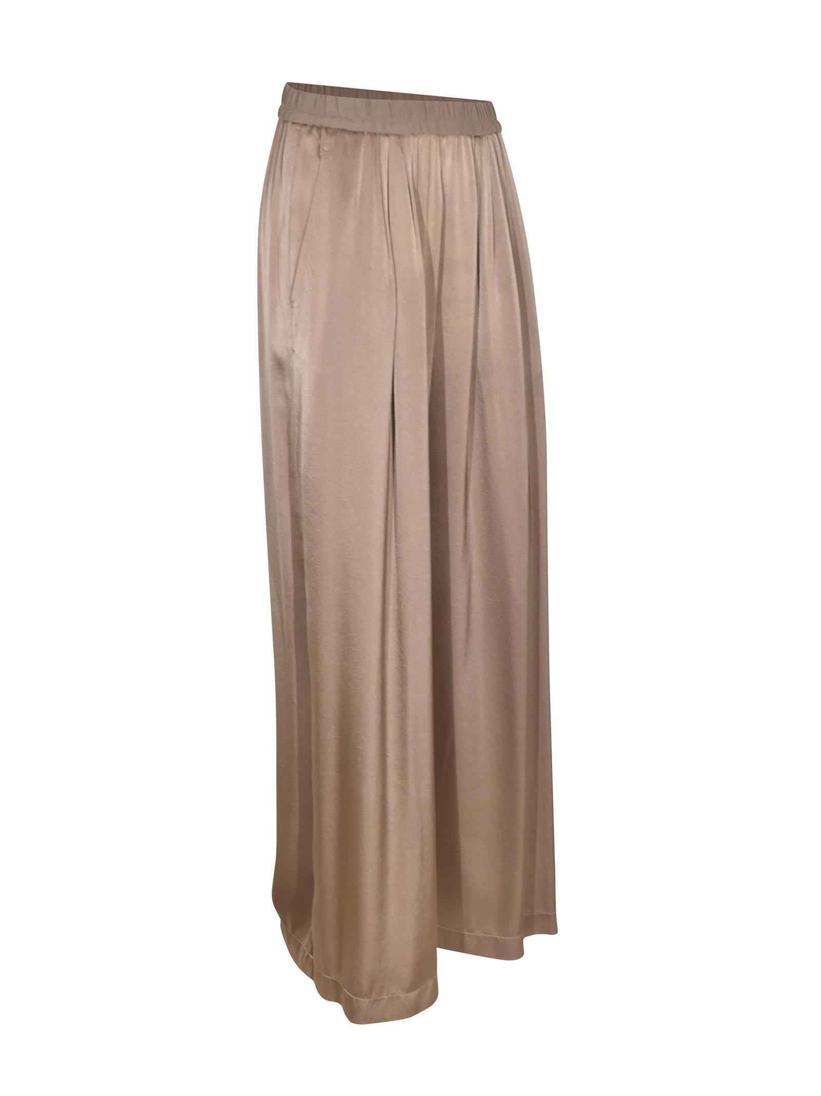 pantaloni elastico loose raso 