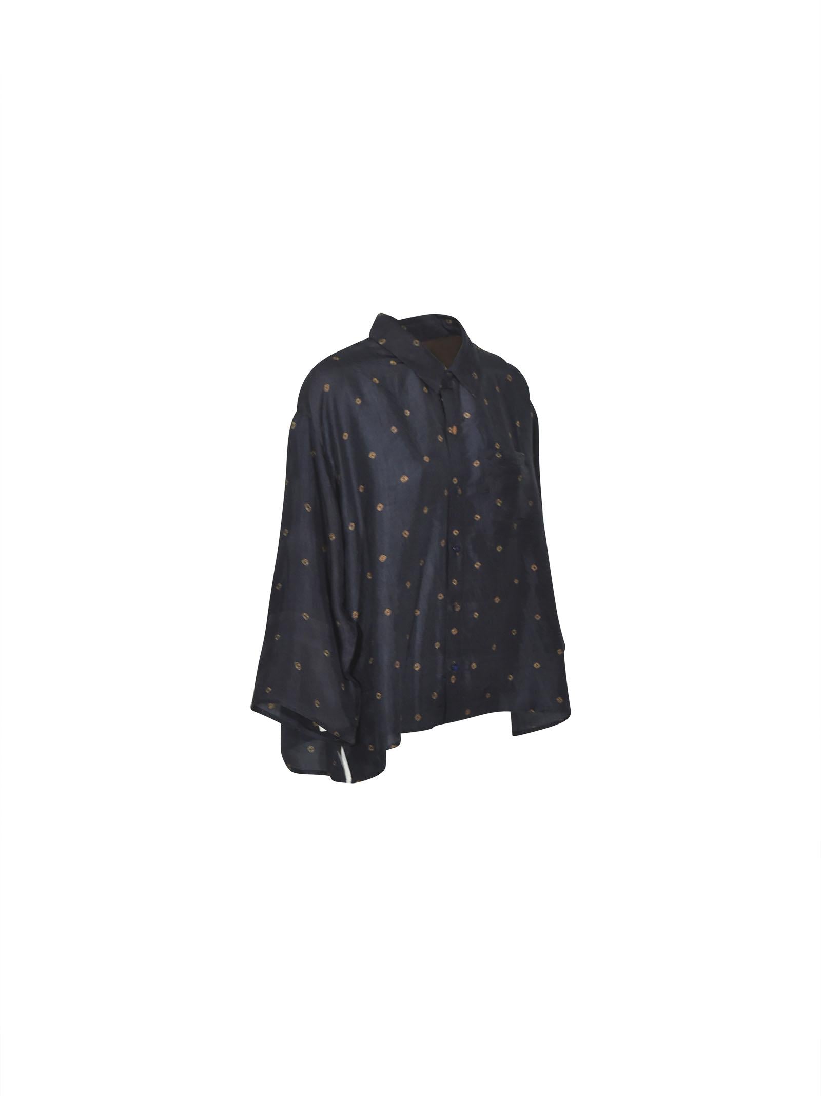 camicia manica tre quarti over 