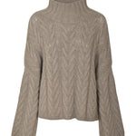 maglia collo alto trecce over crop 
