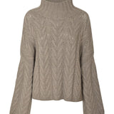 maglia collo alto trecce over crop 