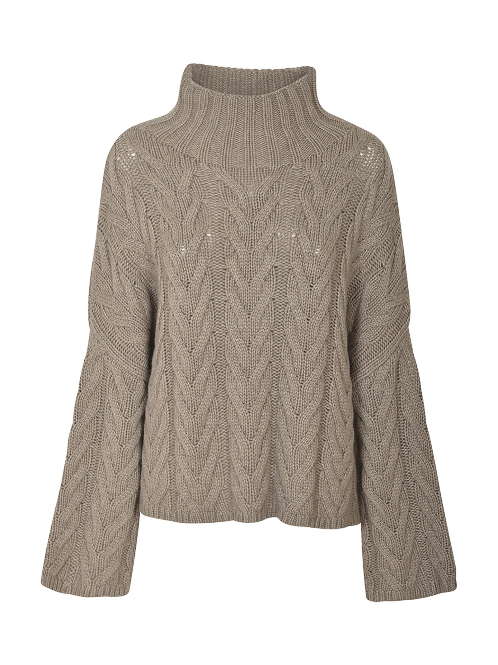 maglia collo alto trecce over crop 