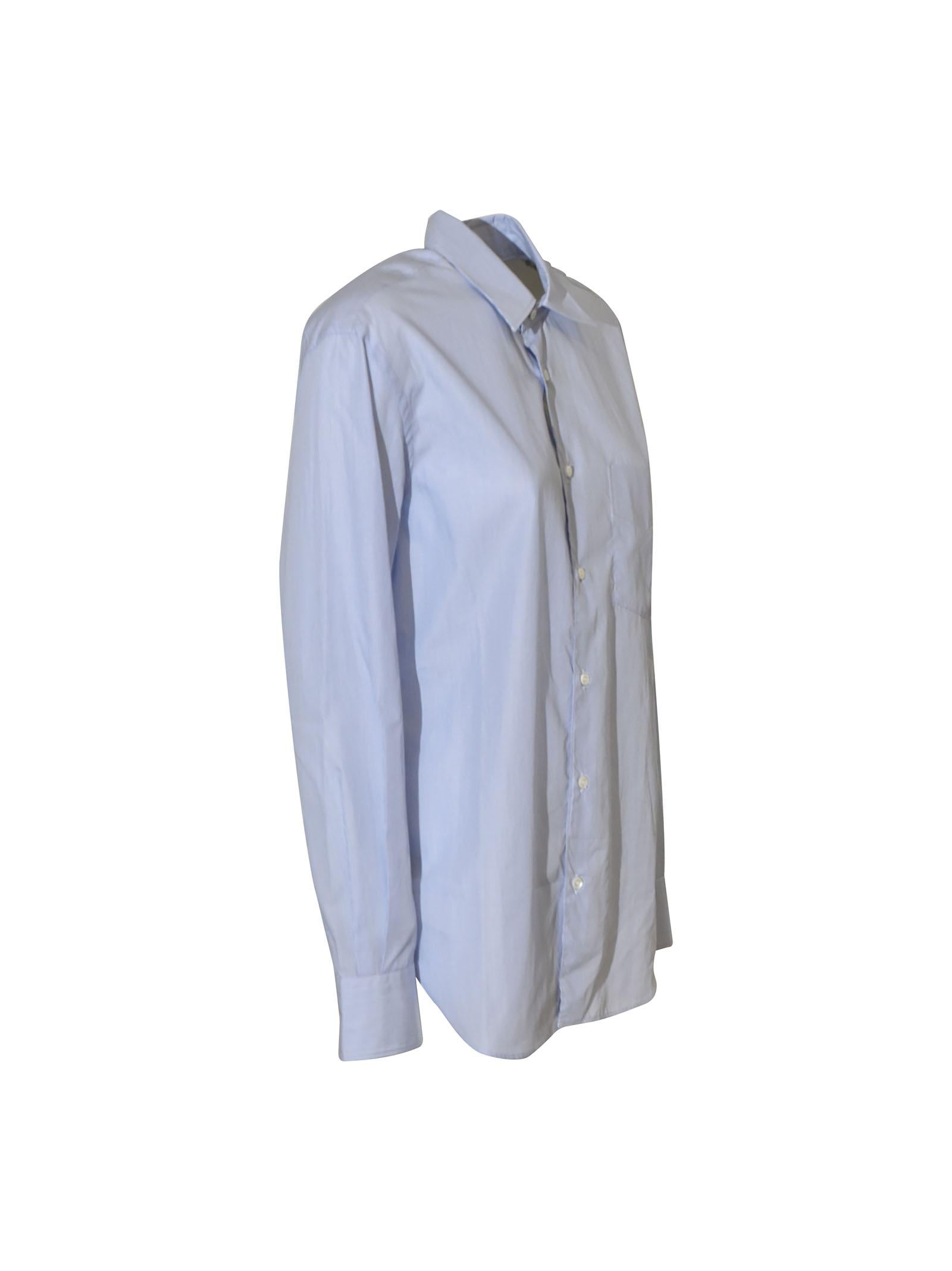 camicia a righe con tasca 