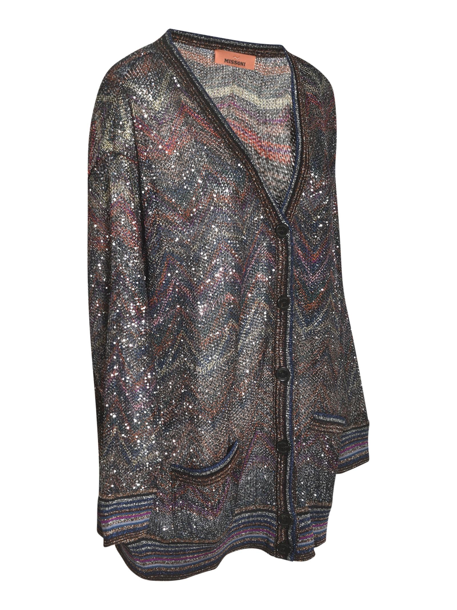 cardigan paillettes zig zag DS25WM0T-BC005GS91P6 MISSONI DONNA