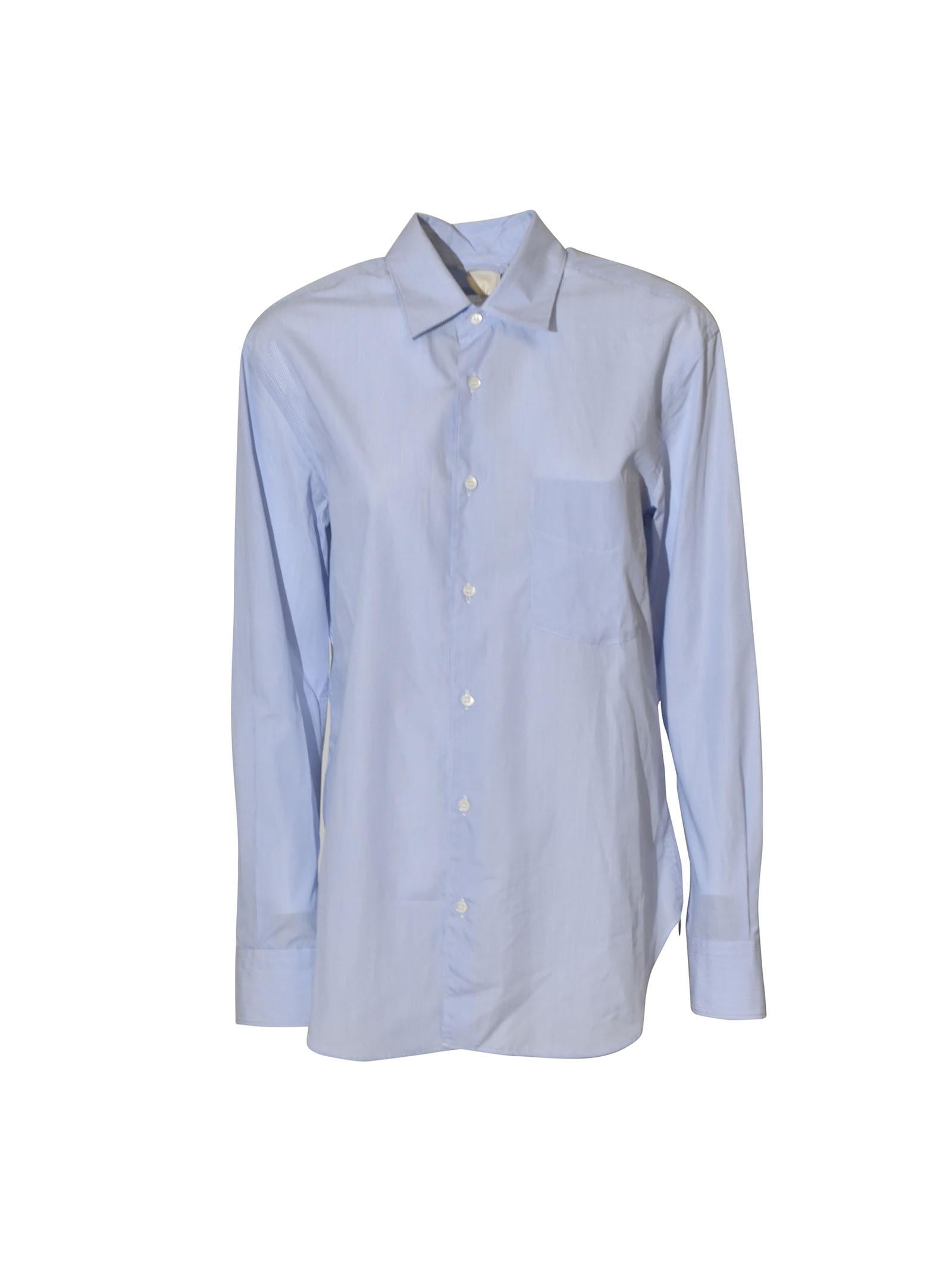 camicia a righe con tasca 