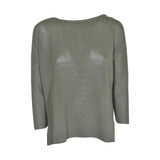 maglia scollo barchetta manica 3/4 con spacchi 