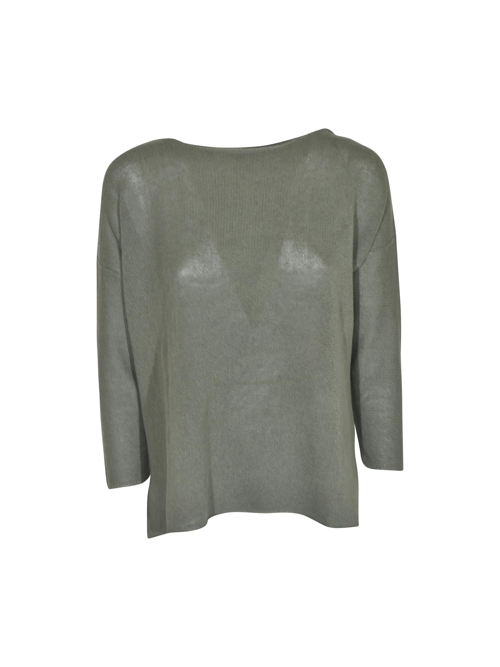maglia scollo barchetta manica 3/4 con spacchi 