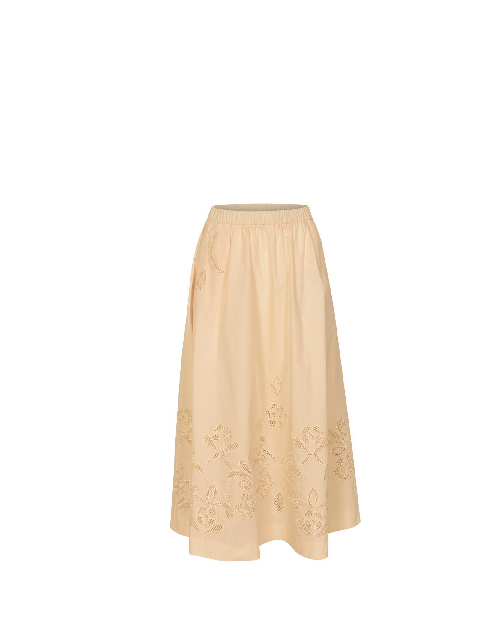 gonna popeline co ricamo 
