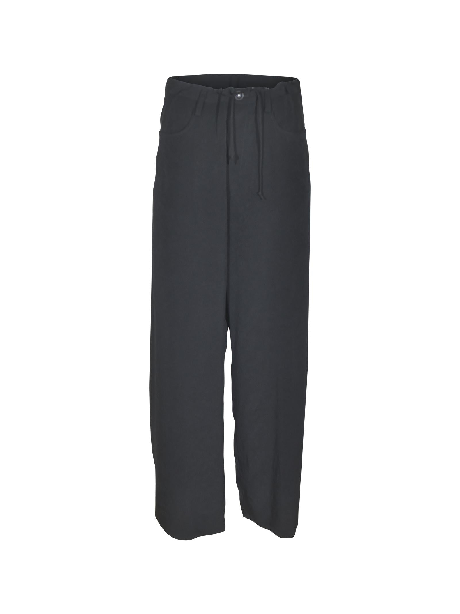 pantaloni gamba larga coulisse in vita 