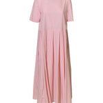 abito scollo barchetta m/m gonna pieghe 