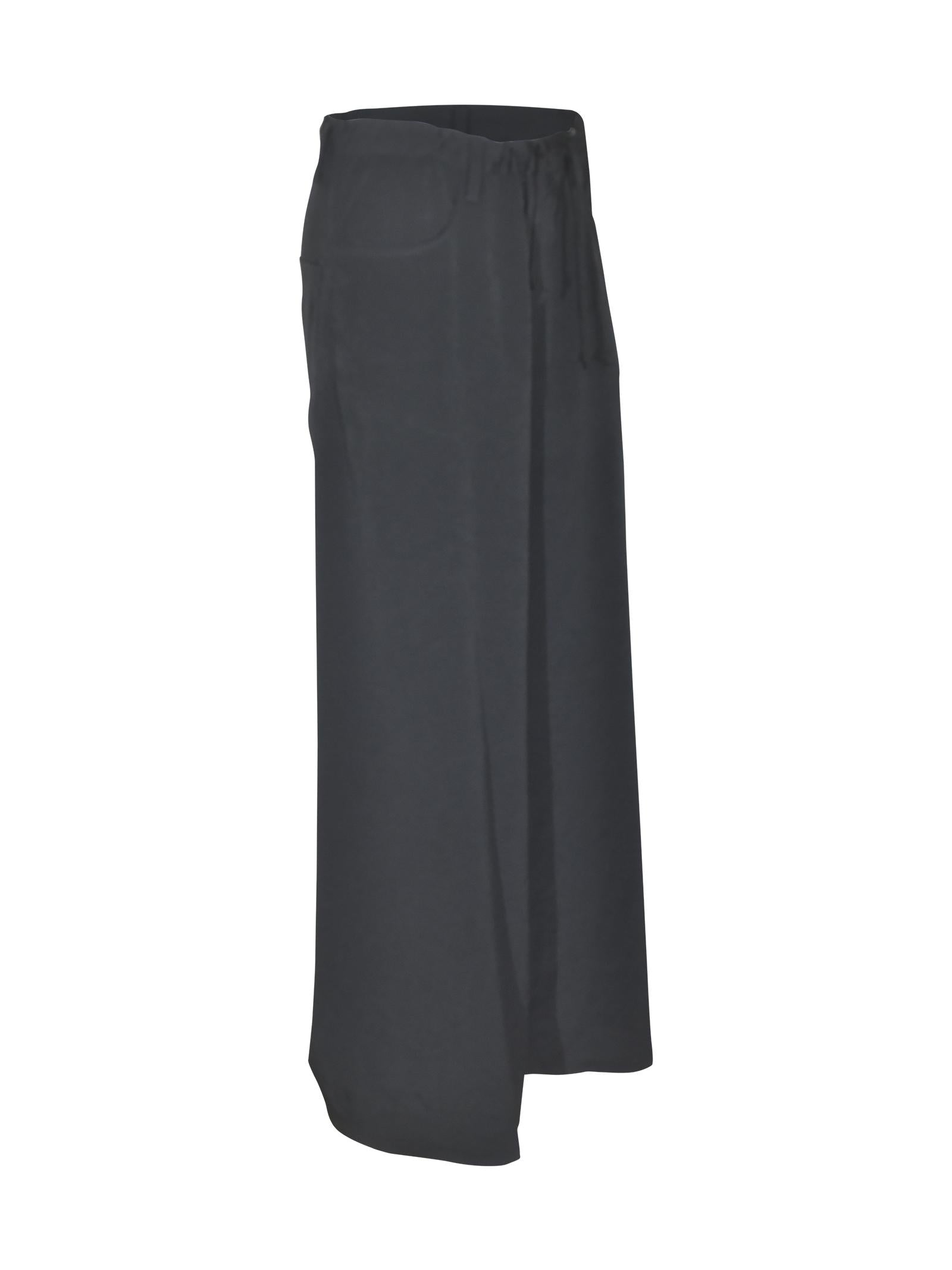 pantaloni gamba larga coulisse in vita 