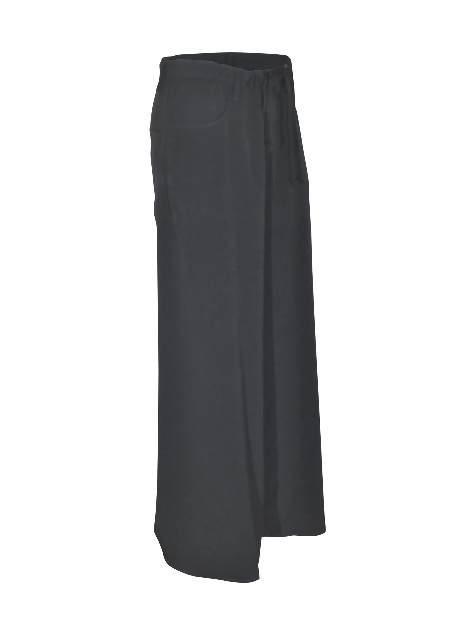 pantaloni gamba larga coulisse in vita 