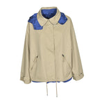 giubbotto reversibile impermeabile zip e cappuccio 