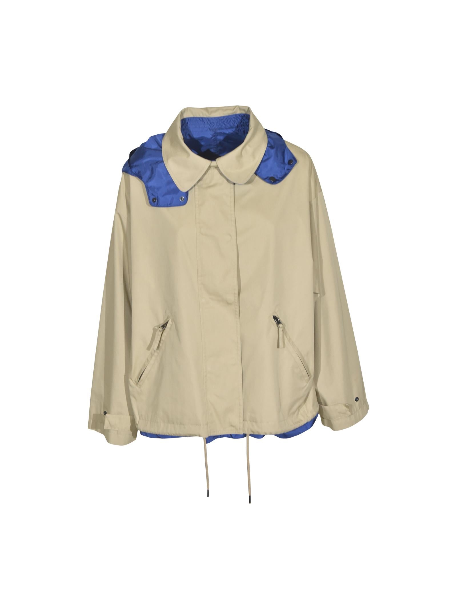 giubbotto reversibile impermeabile zip e cappuccio 