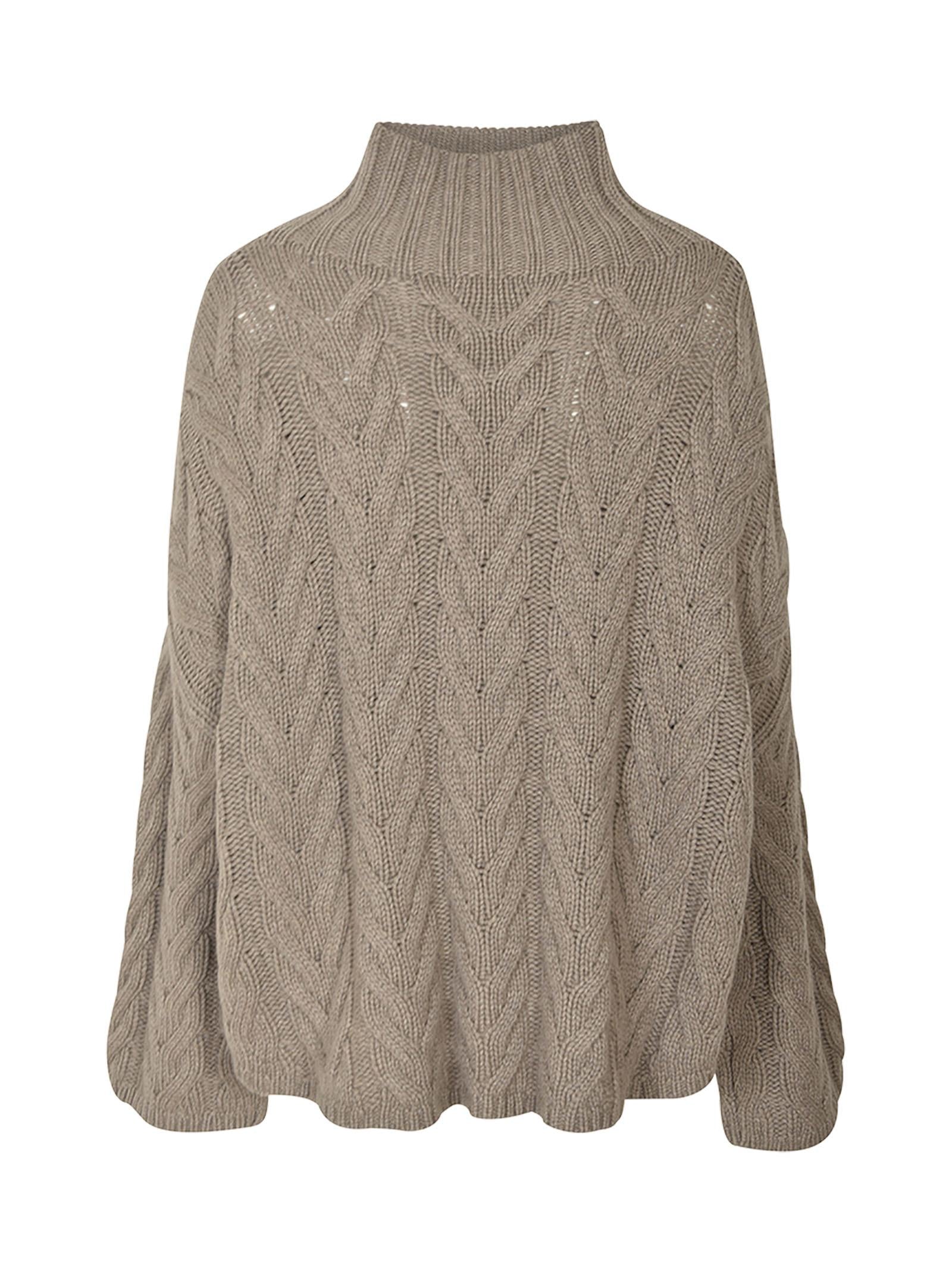 maglia collo alto trecce over crop 
