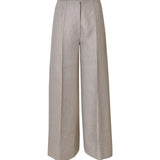 pantaloni oriana gamba larga piega cucita 