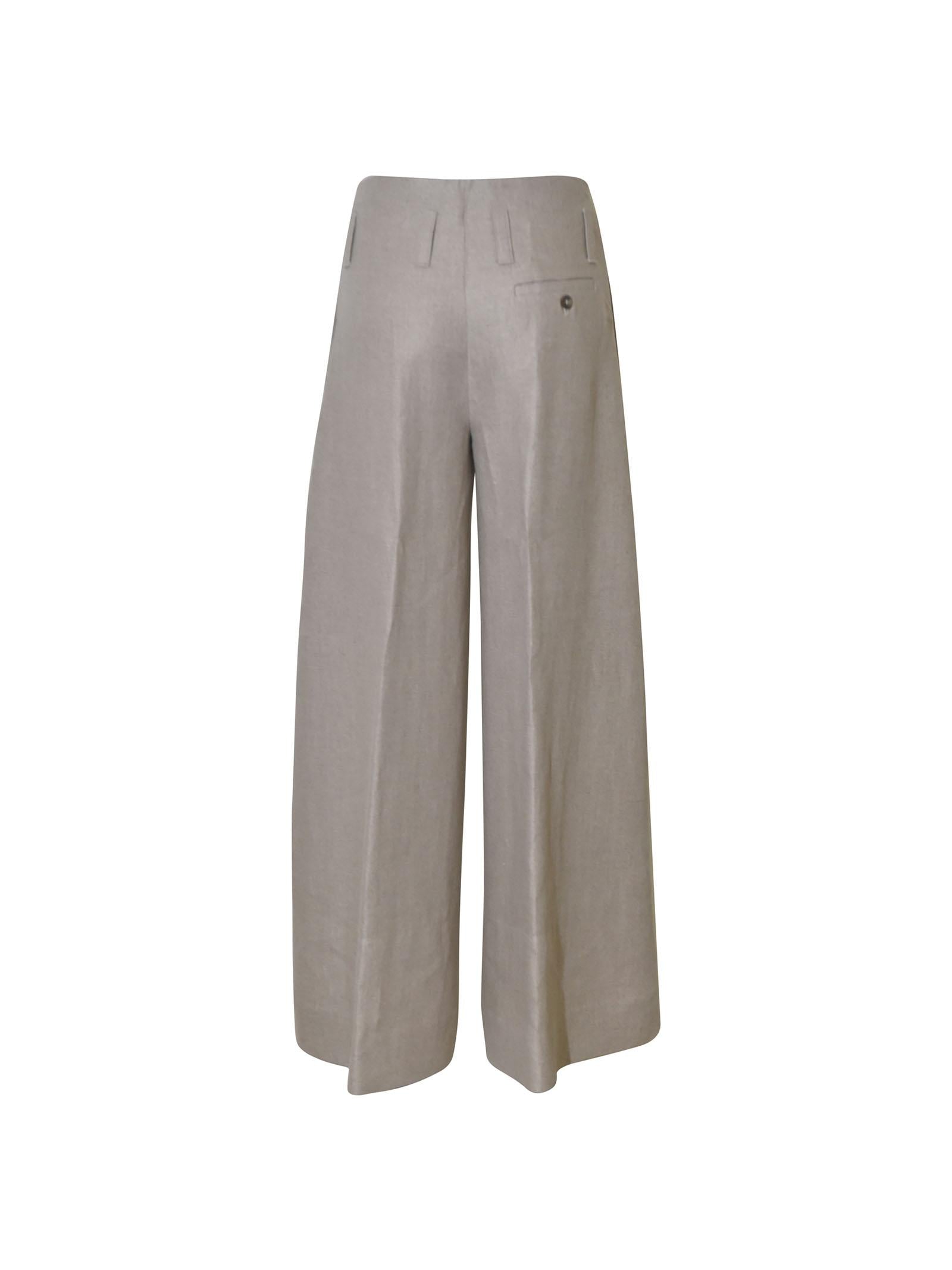 pantaloni oriana gamba larga piega cucita 