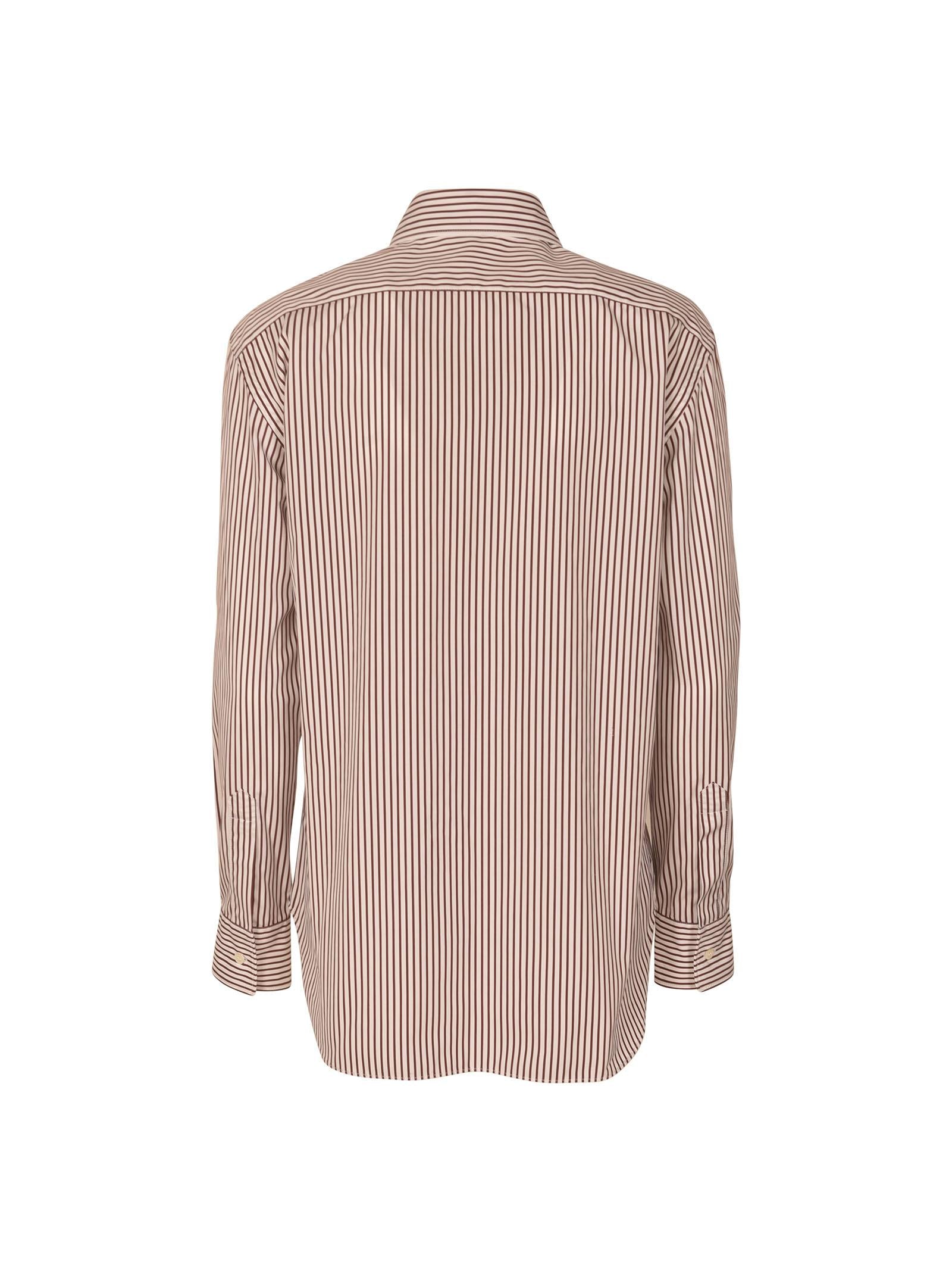camicia a righe con tasca 
