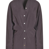 camicia dritta scollo v 