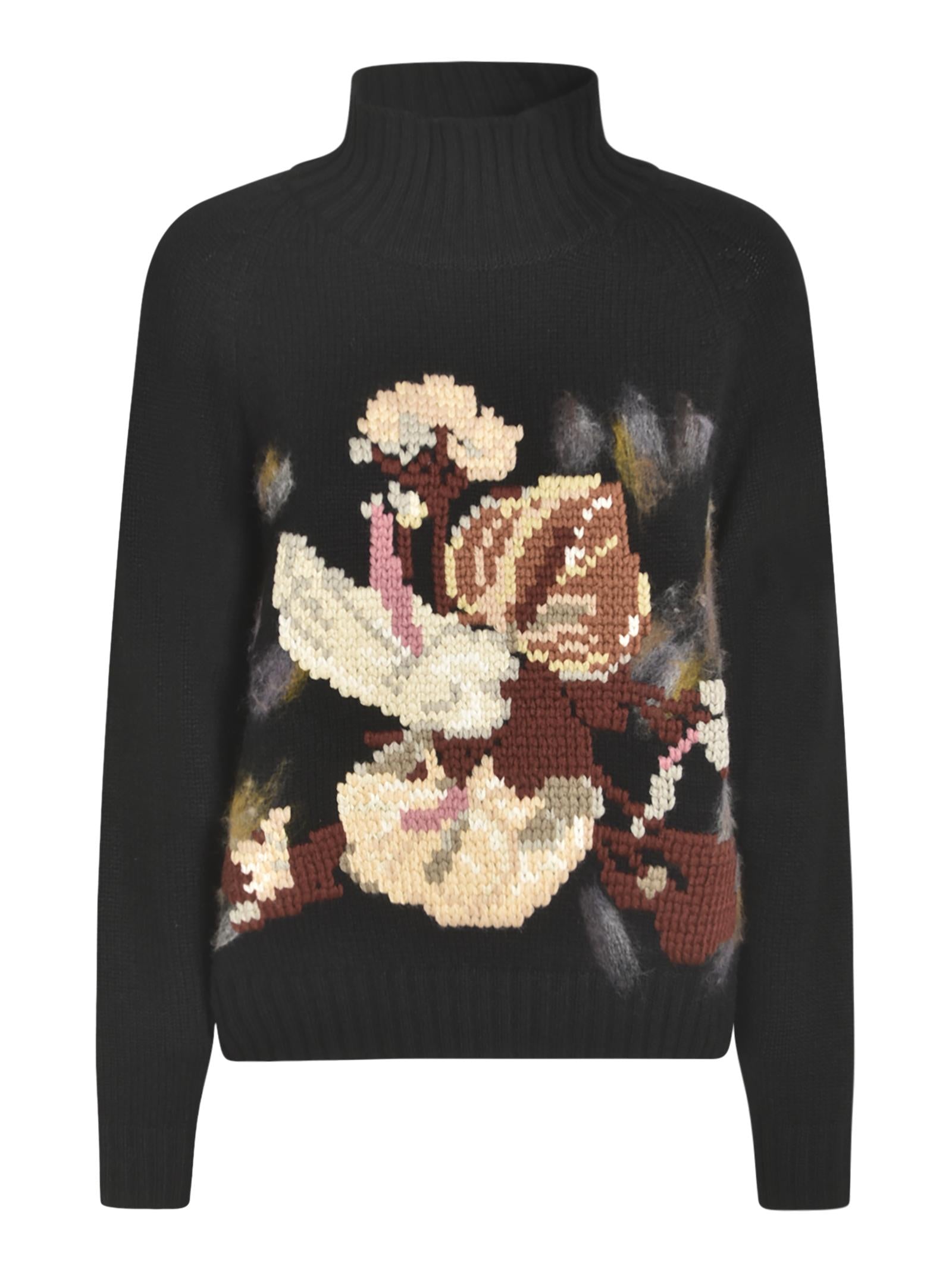 maglia lupetto ricamo 