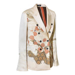 giacca kimono tradizionale con foulard vintage -fondo chiaro 