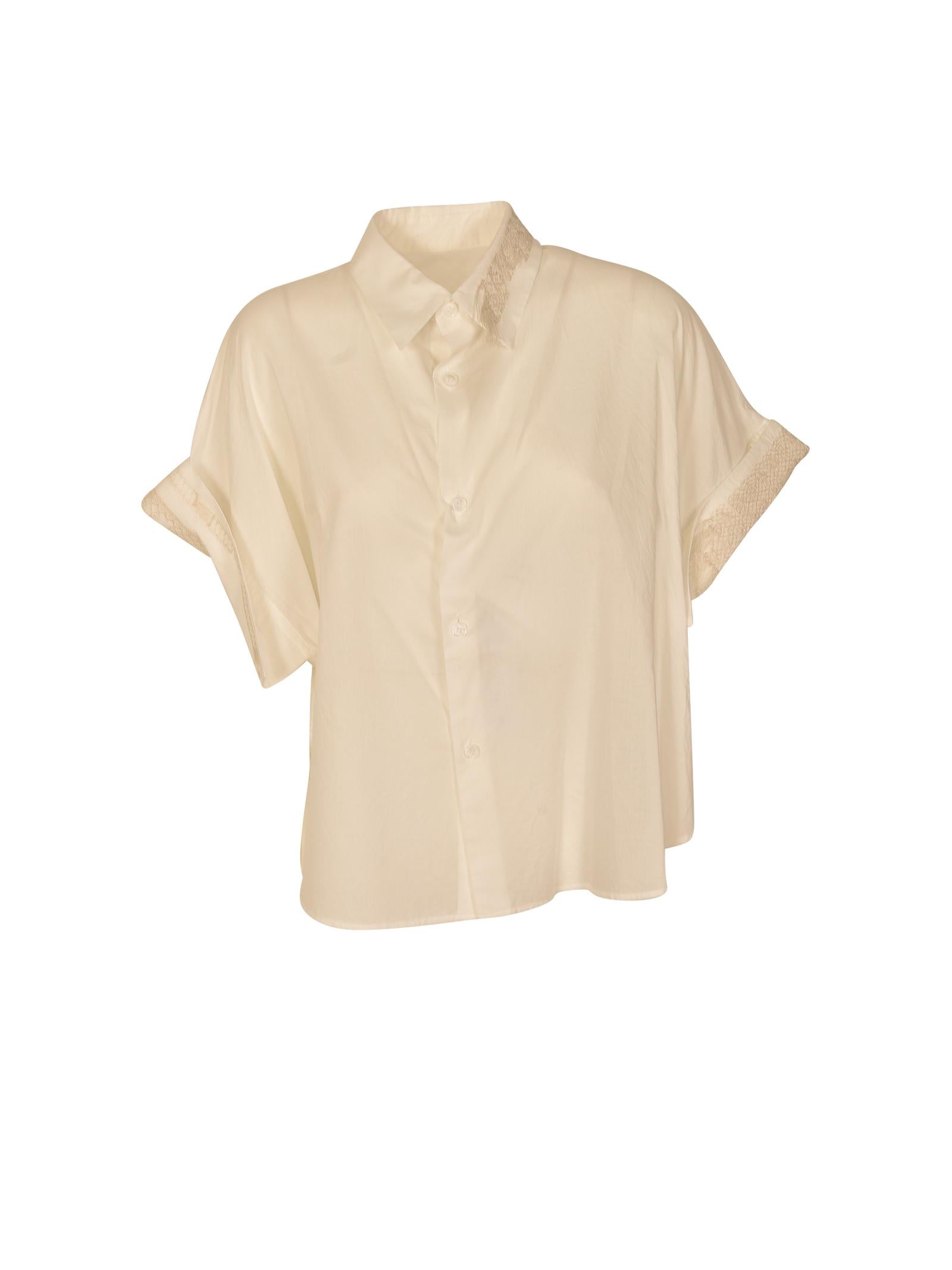 camicia m/m con ricamo 