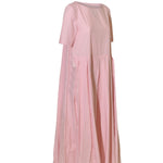 abito scollo barchetta m/m gonna pieghe 