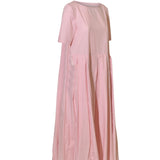 abito scollo barchetta m/m gonna pieghe 