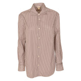 camicia a righe con tasca 