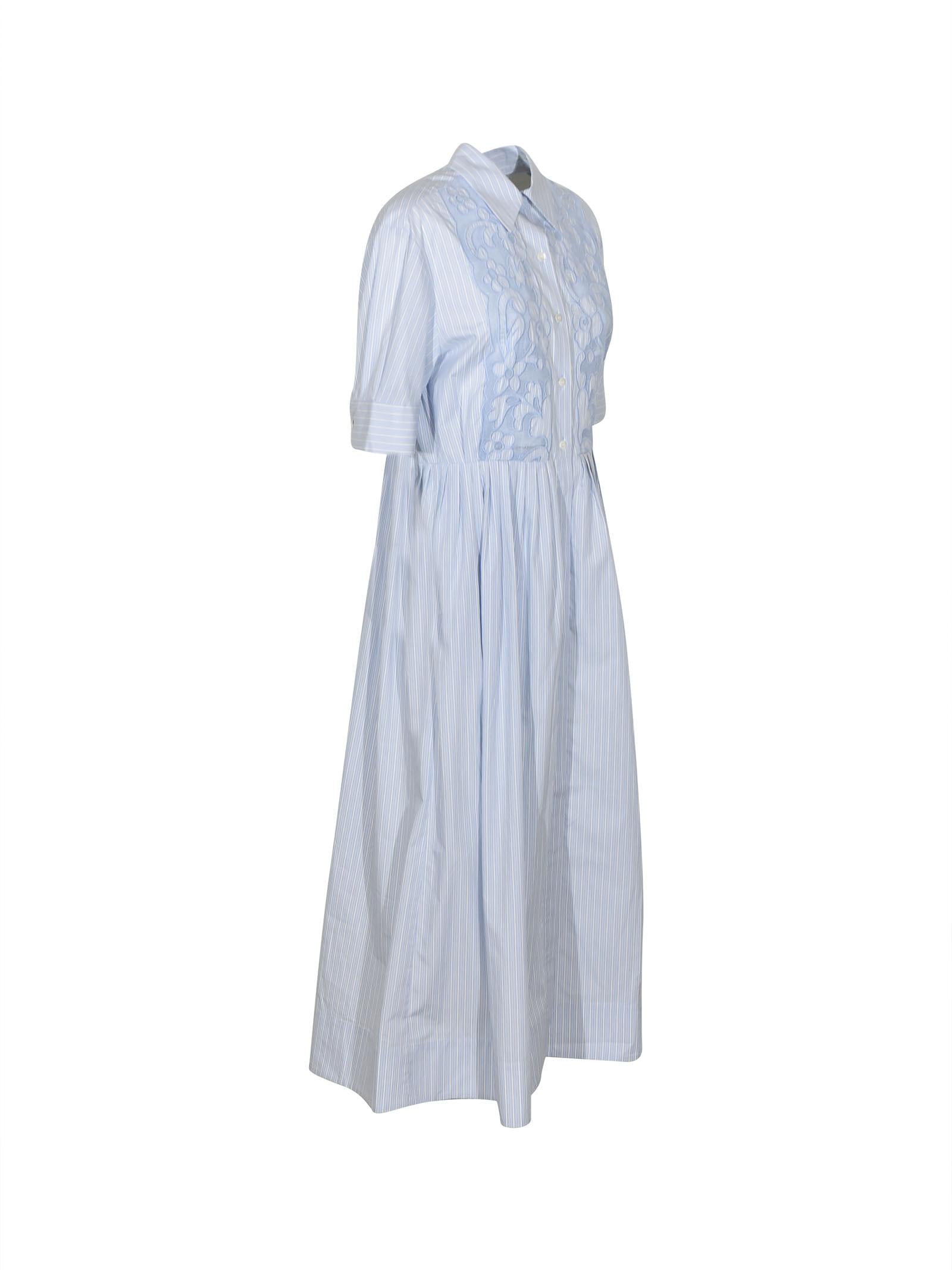 abito chemisier righe  m/m ricamo 