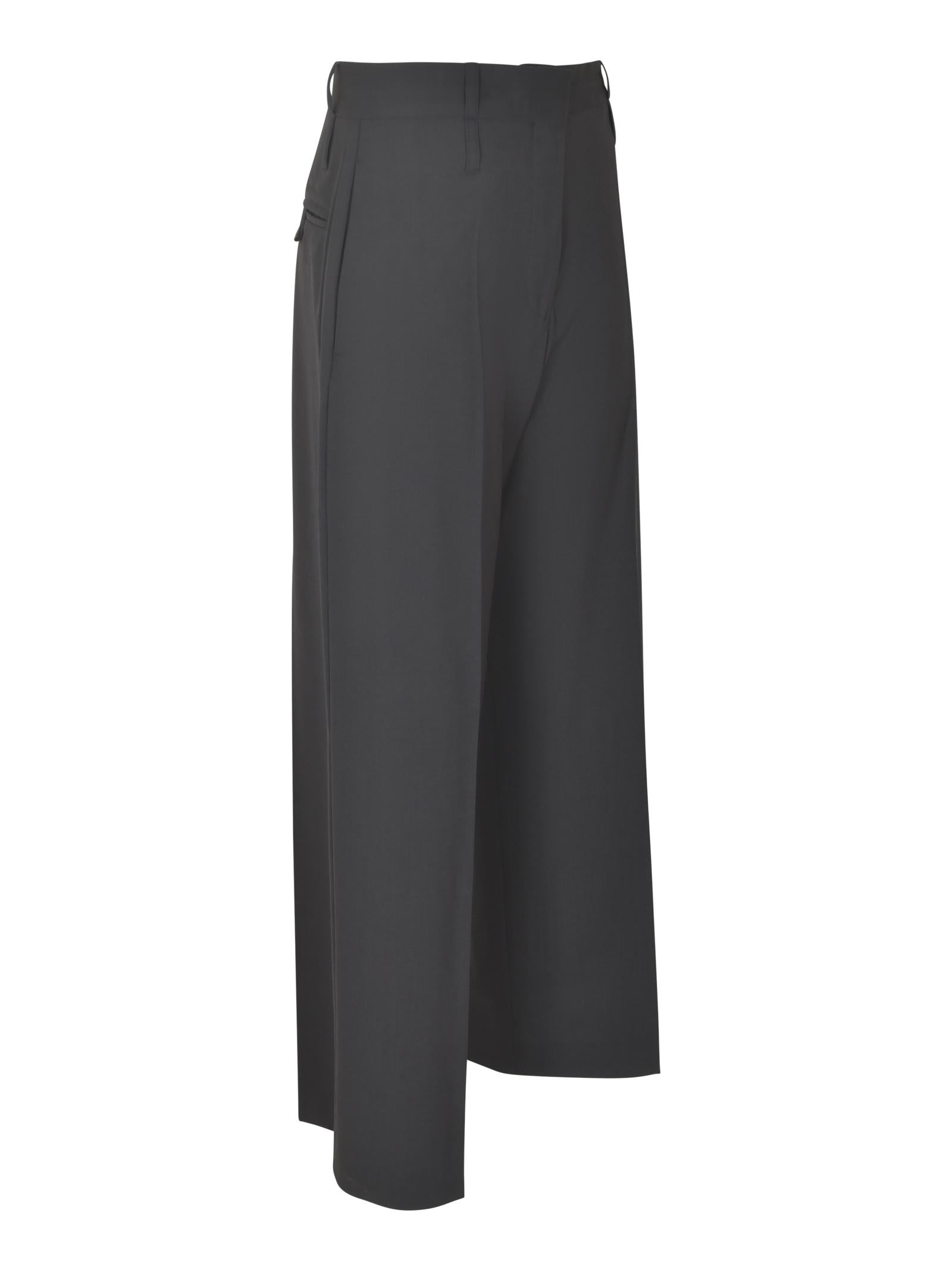 pantaloni gamba larga con pences 