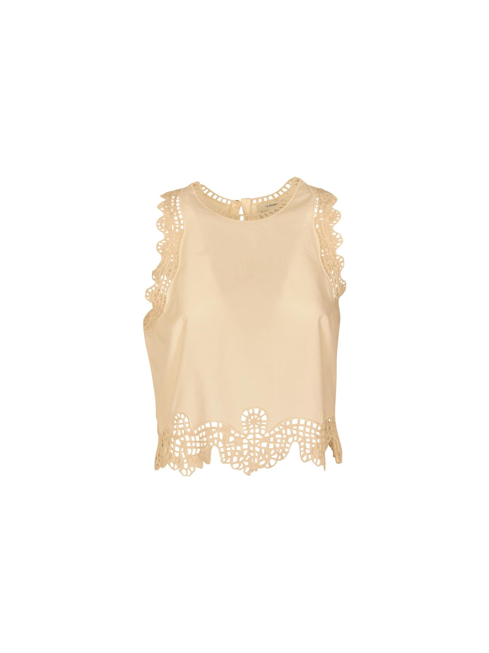 top popeline con ricamo 