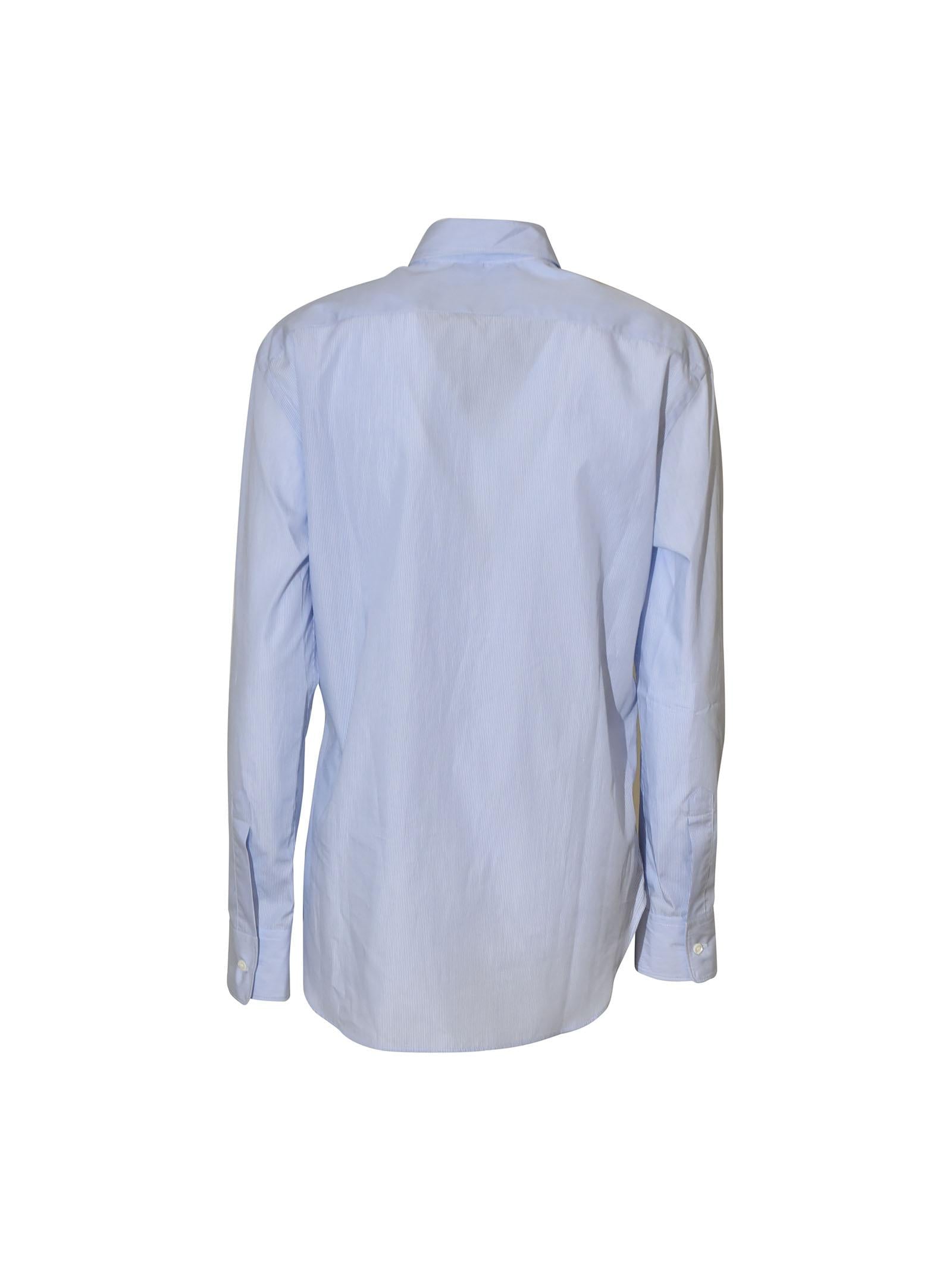 camicia a righe con tasca 