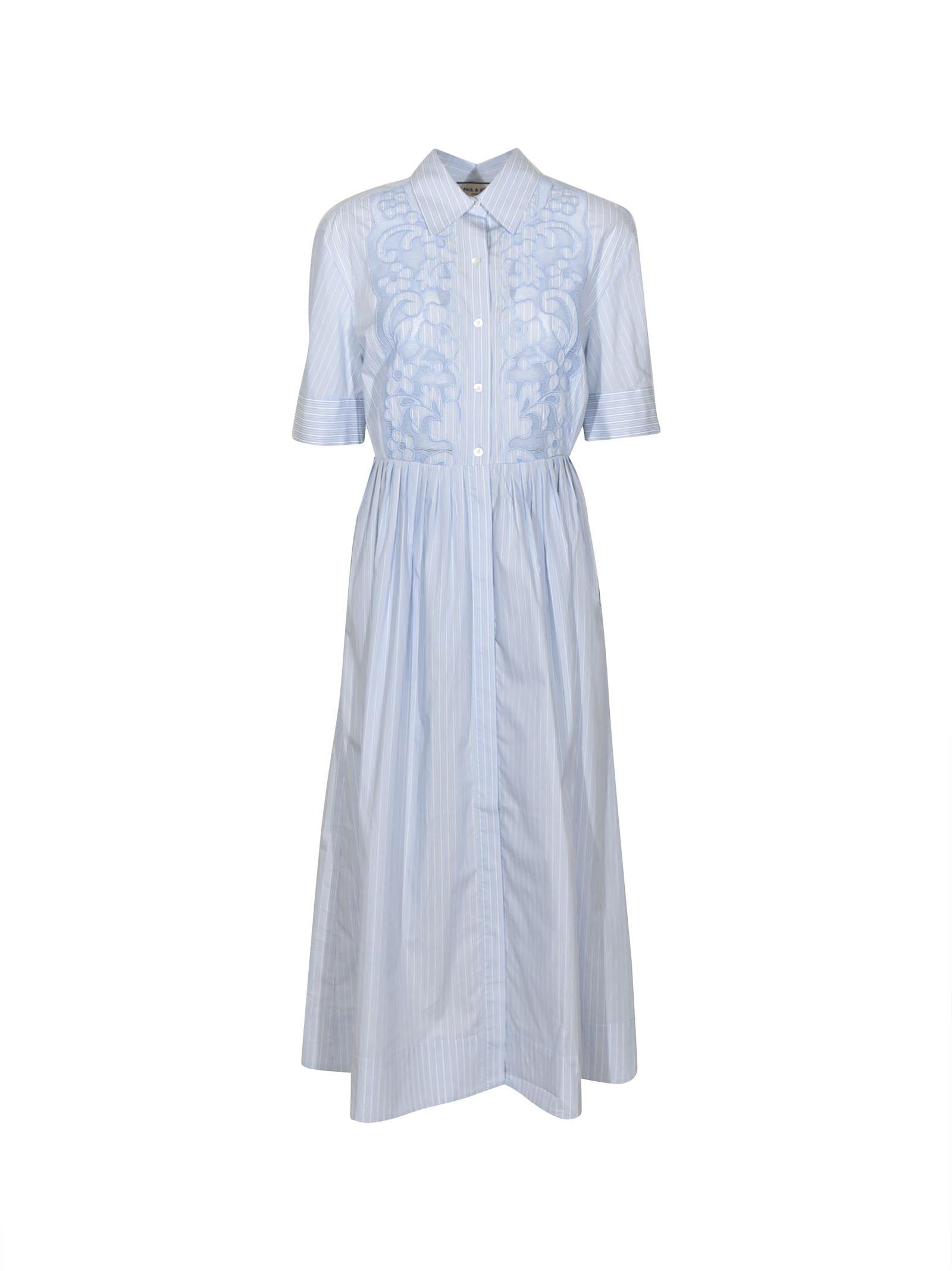 abito chemisier righe  m/m ricamo 