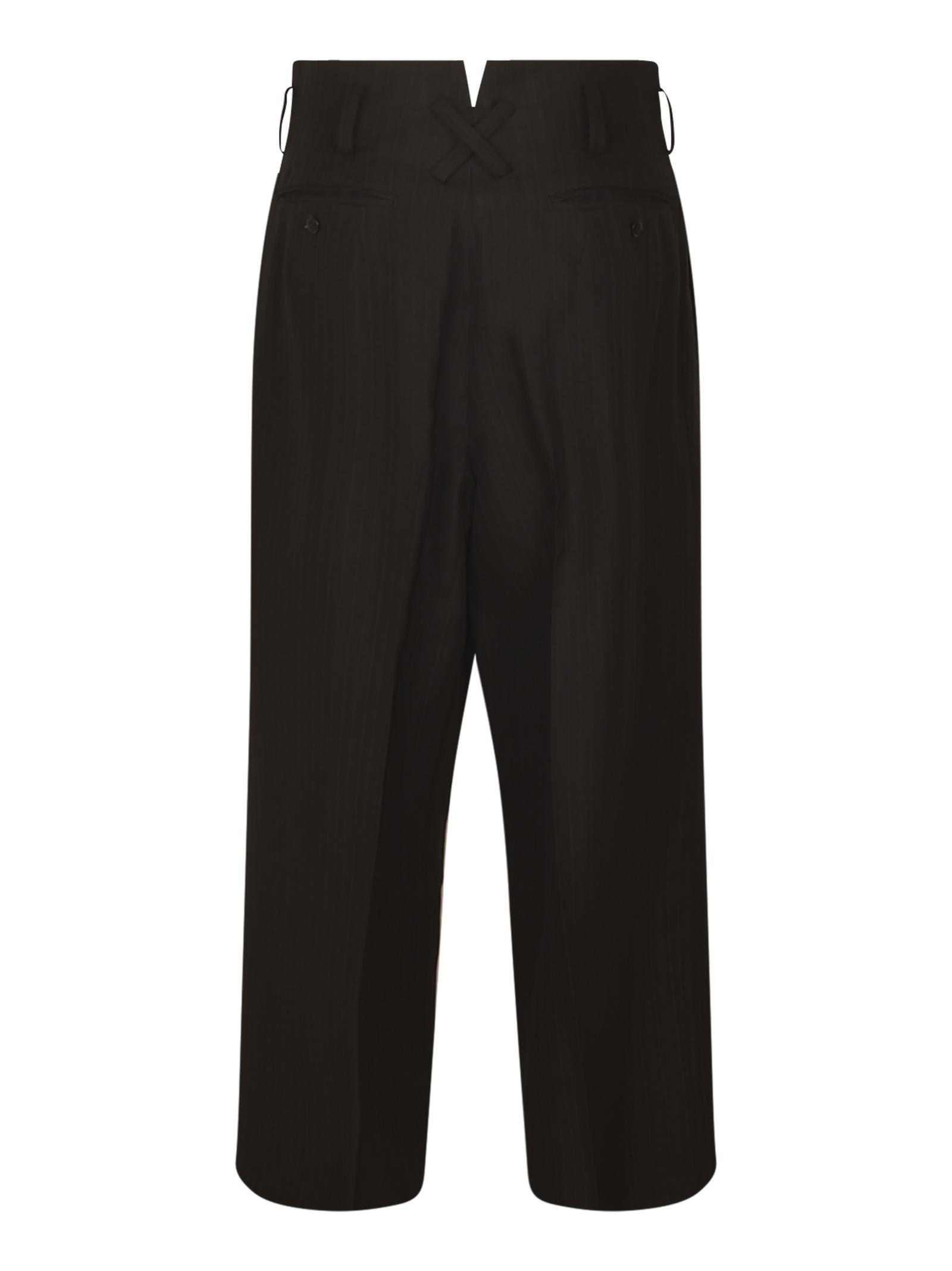 pantaloni con pences gessato 