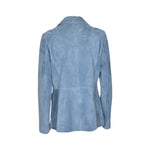 blazer dooppiopetto tasca toppa e camoscio fiore 