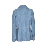 blazer dooppiopetto tasca toppa e camoscio fiore 