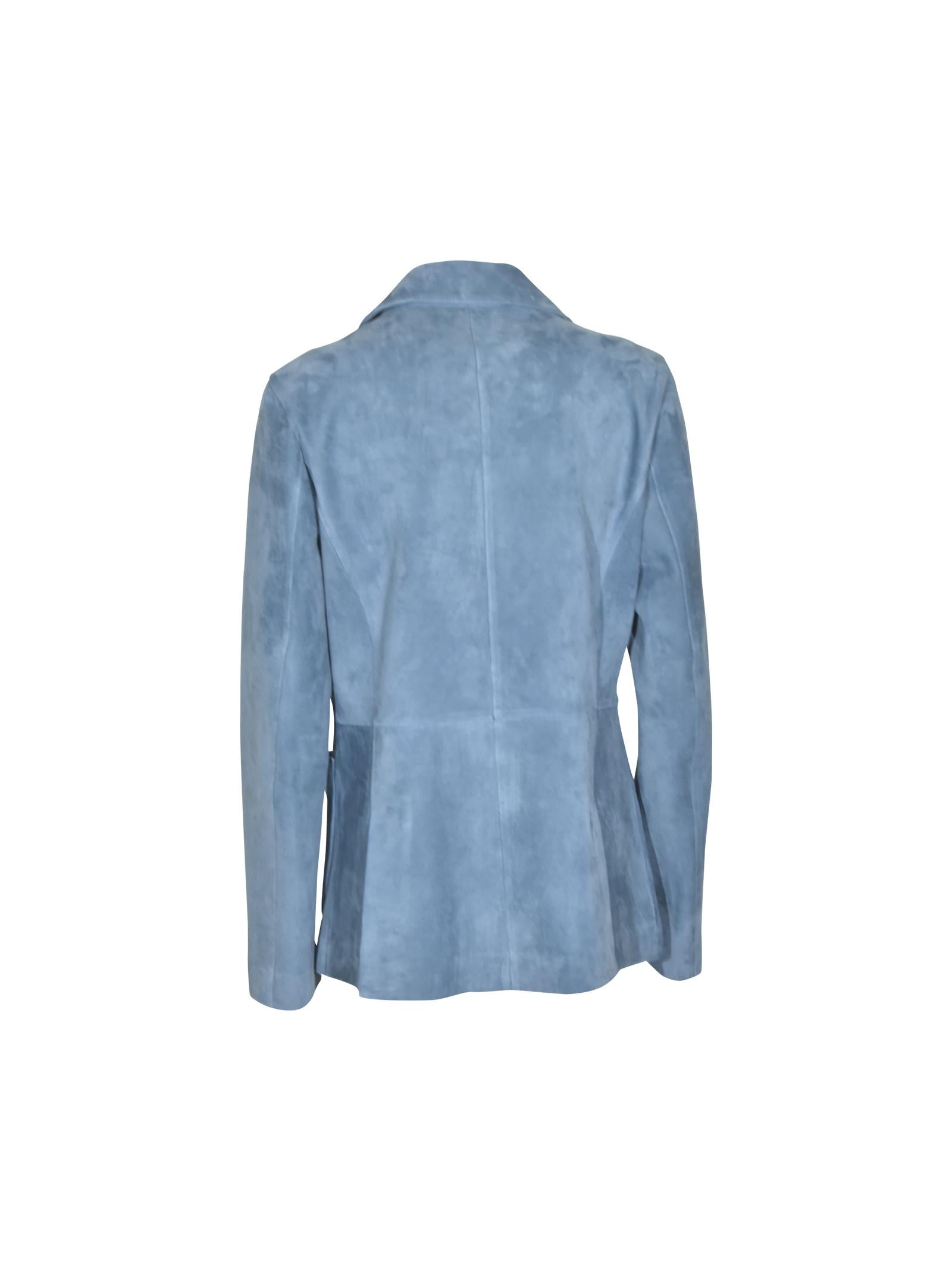 blazer dooppiopetto tasca toppa e camoscio fiore 