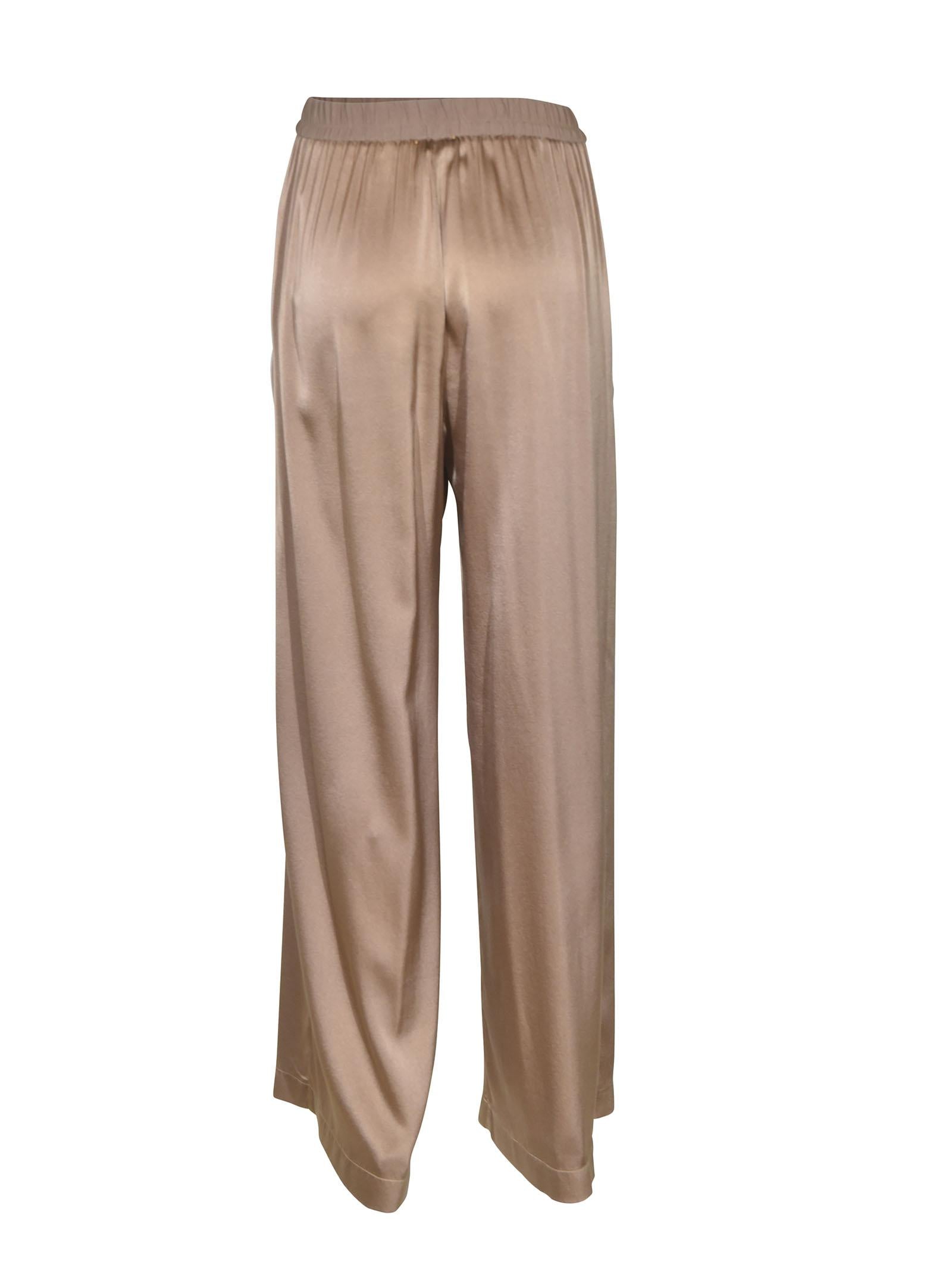 pantaloni elastico loose raso 
