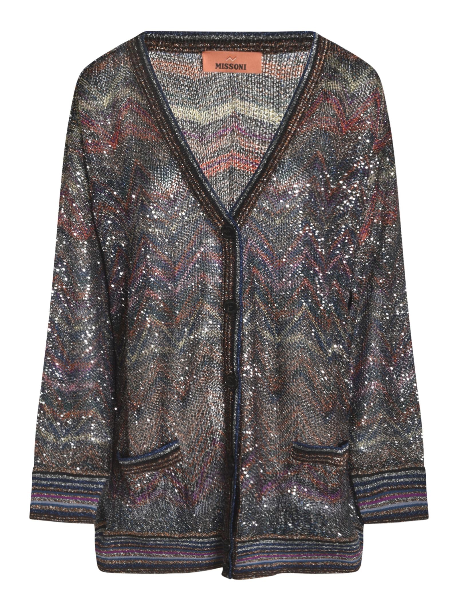 cardigan paillettes zig zag DS25WM0T-BC005GS91P6 MISSONI DONNA